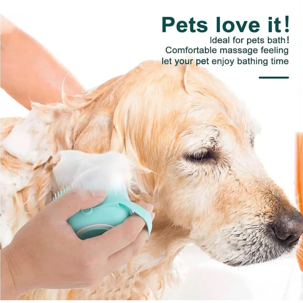 Pet Bath Massage Brush Puppy Dog Cat Grooming Cleaning Soft